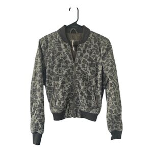 Aeropostale Bomber Camo Leopard Jacket Women XS Long Sleeve Full Zip Gorpcore